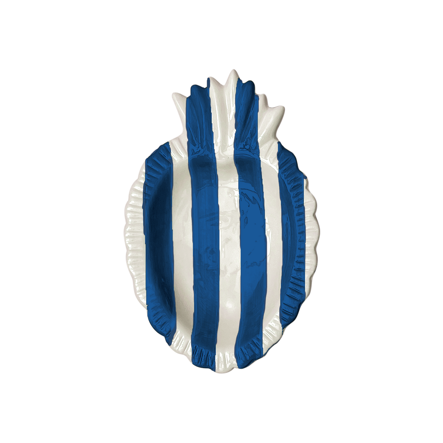 Skål ex-votiv randig blå L17 D11 H2 2 cm