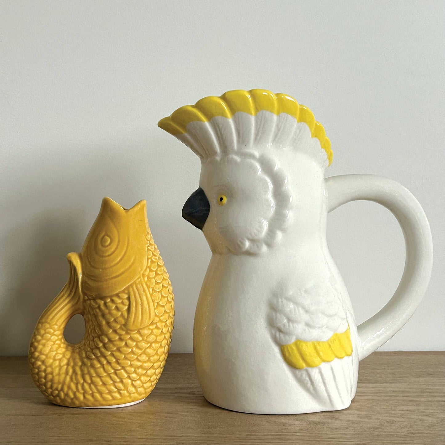 Keramikvas fisk liten saffran L8 2 P5 H12cm