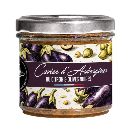 Auberginekaviar med citron och svarta oliver