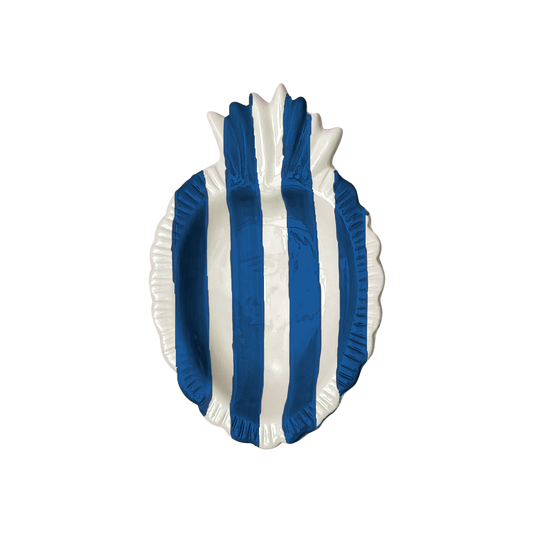 Skål ex-votiv randig blå L17 D11 H2 2 cm