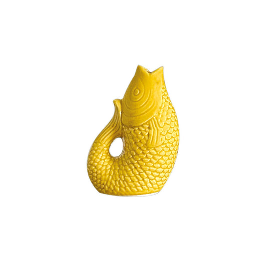 Keramikvas fisk liten saffran L8 2 P5 H12cm