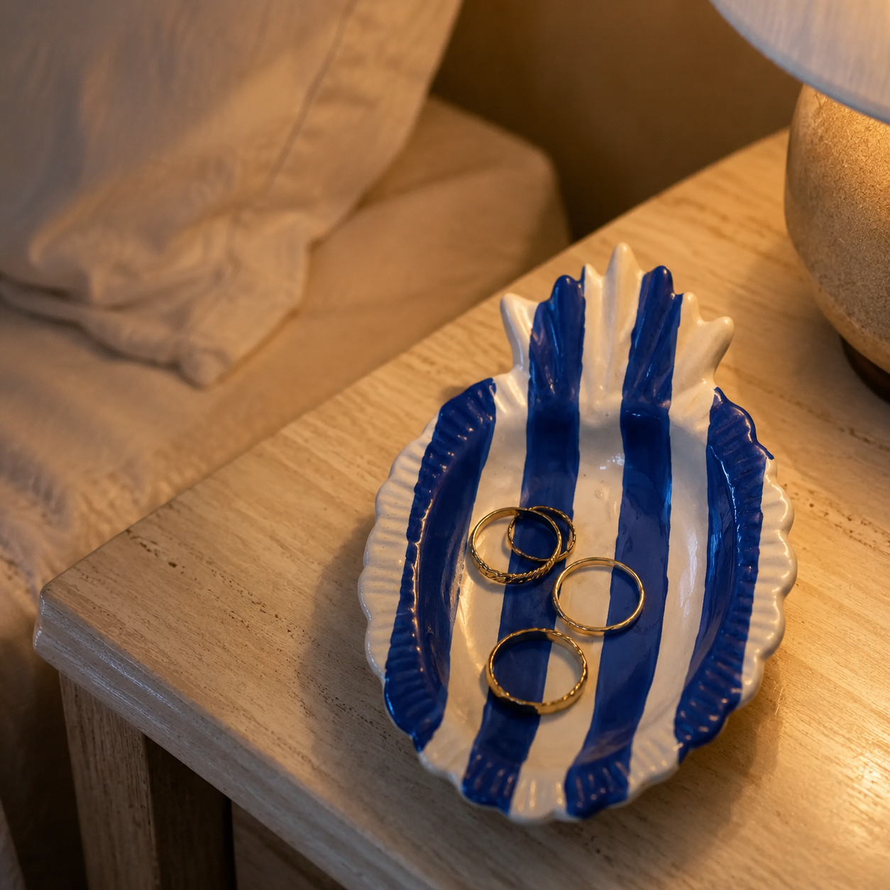 Coupelle Ex-Voto Rayée Bleu