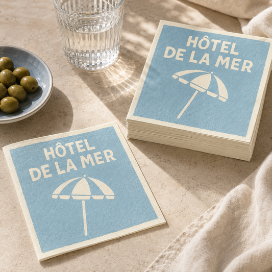 Serviettes en Papier «Hôtel La Mer»