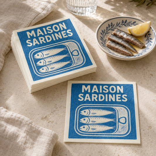 Serviettes en Papier «Maison Sardines»